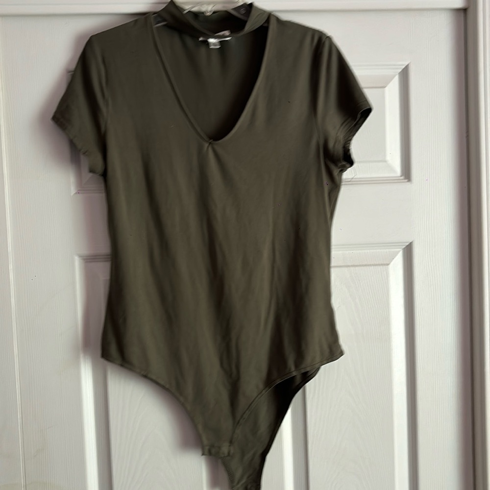 Olive Green Say What? Bodysuit Size XL